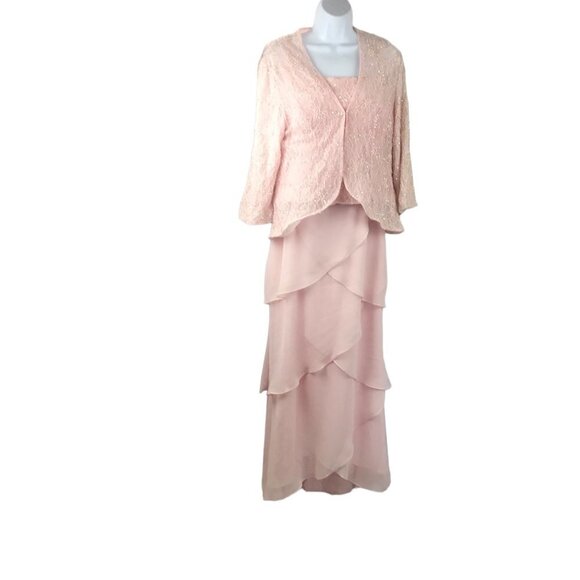 COPY - Cameron Blake by Mon Cheri Light Pink Femine Mother of the Bride Gown Dr… - Picture 1 of 14